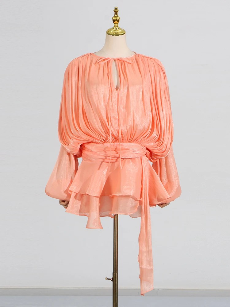 Robe courte manches bouffantes