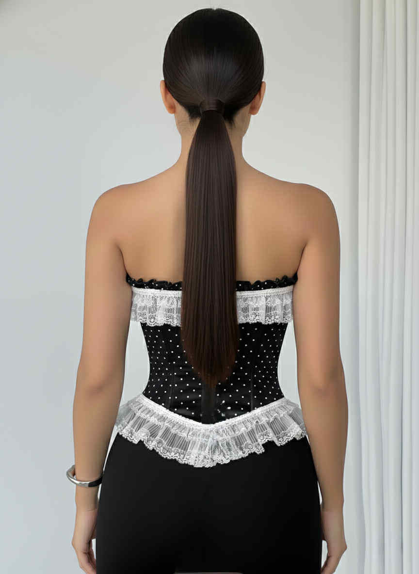 Bustier dentelle et pois