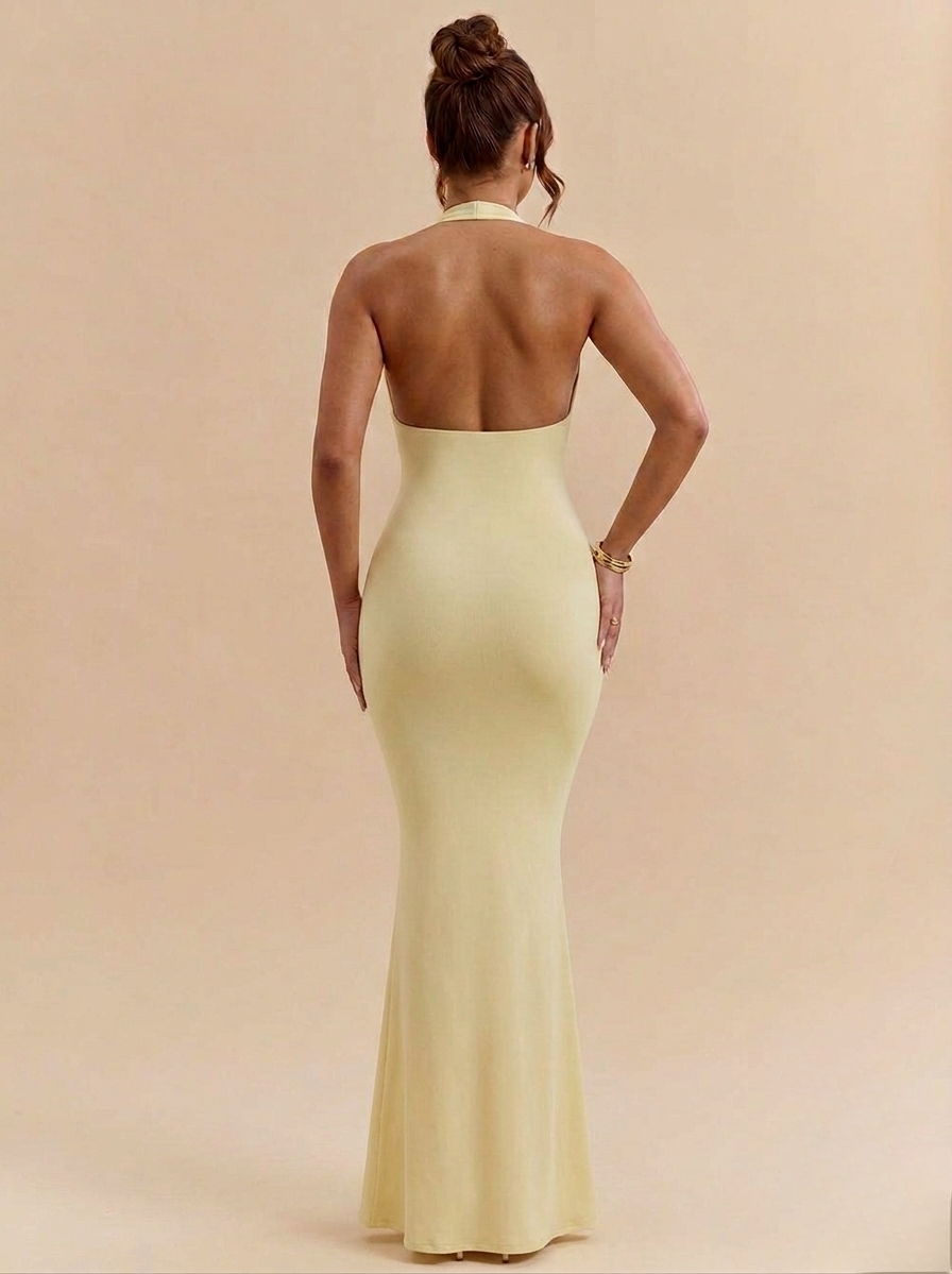 Robe d'été pour femme grand décolleté longue et fluide