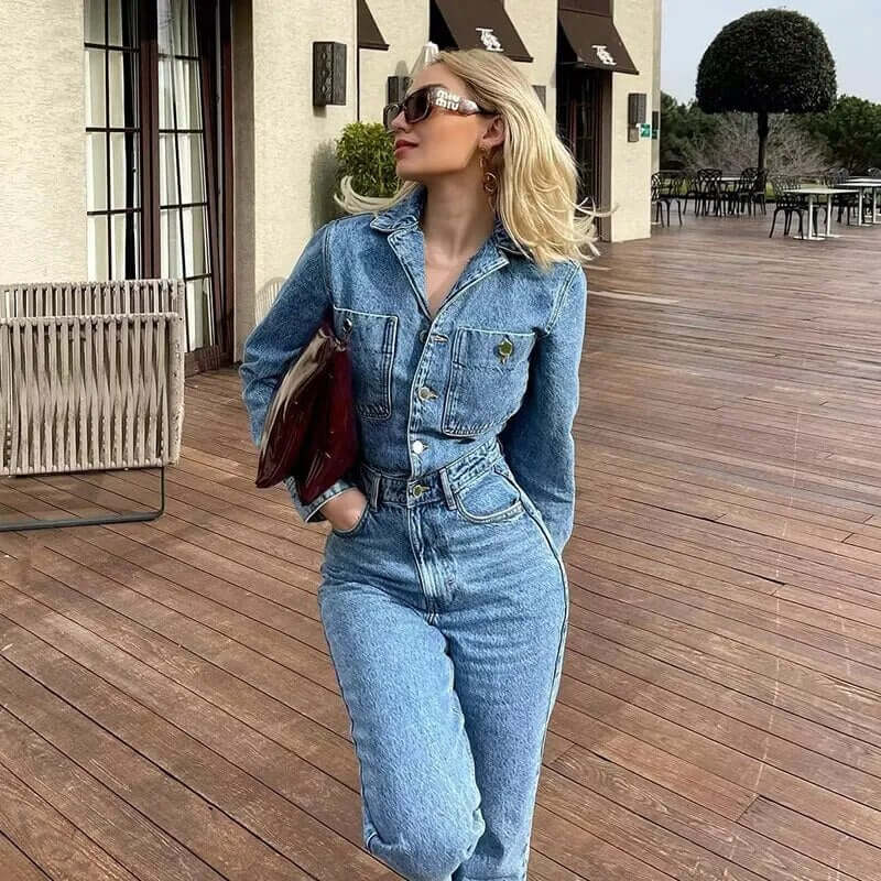 Denim jumpsuit for women House of femininity FR – houseoffeminity