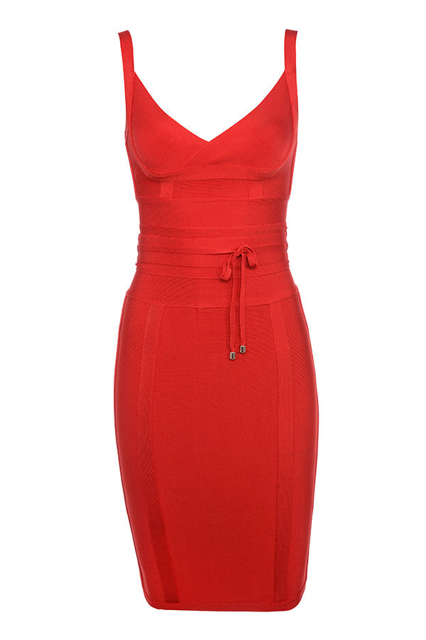 robe pour femme en bandage haute qualité rouge coupe débardeur