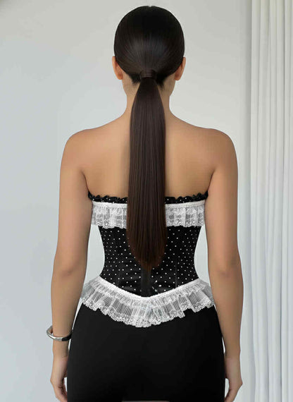 Bustier dentelle et pois