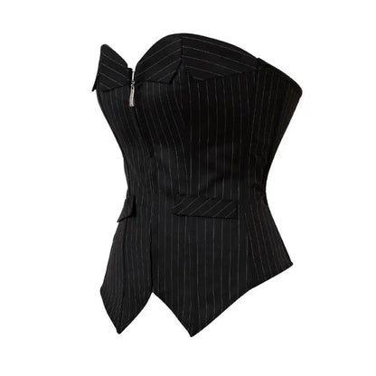 Bustier pour femme à rayures noires 