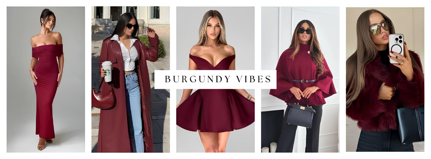 vêtements bordeaux  pour femme