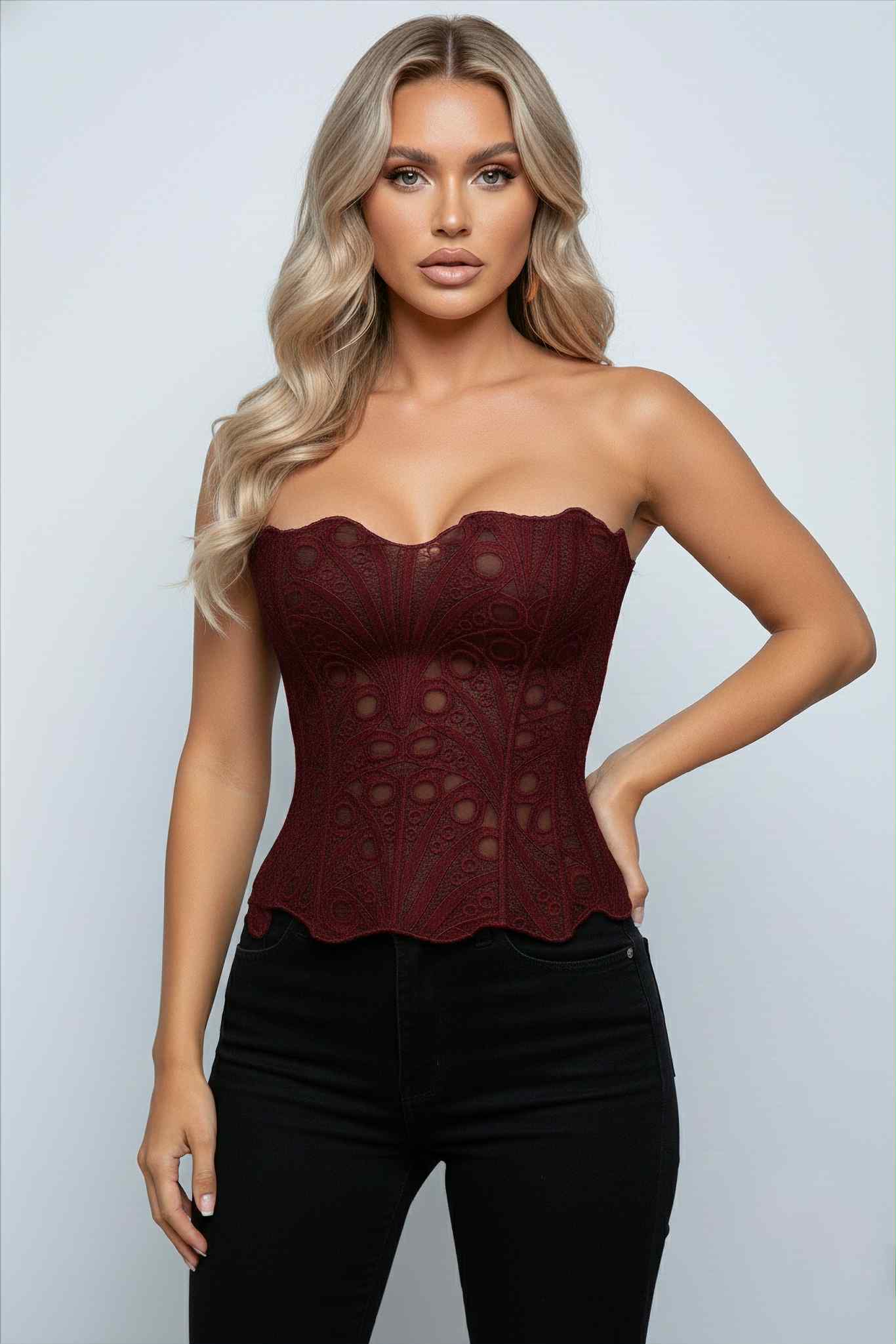 WLFFW Bustier Et Corset Dentelle Femme - Corset Satin Élégant Pour Mariages, Fêtes Et Soirées