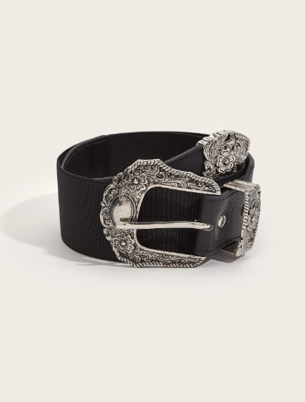 ceinture élastique femme style western à boucle métallique 
