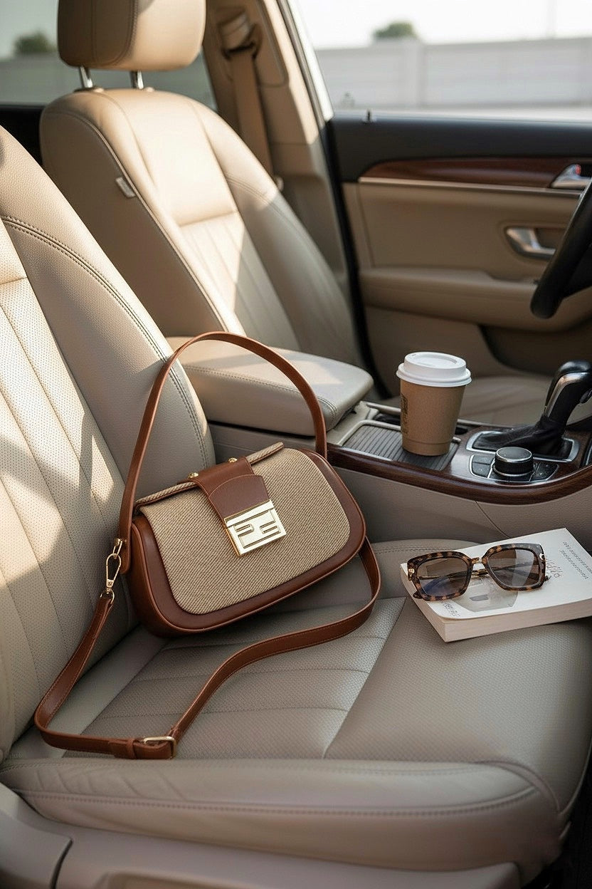 sac pour femme à bandouillère  bi matière 