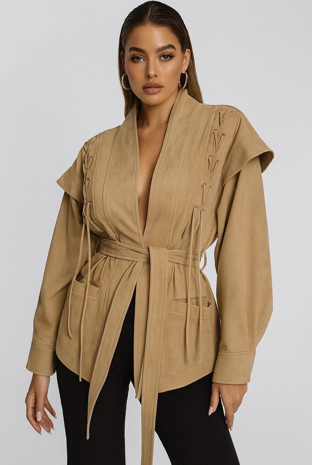 Veste en daim à nouer