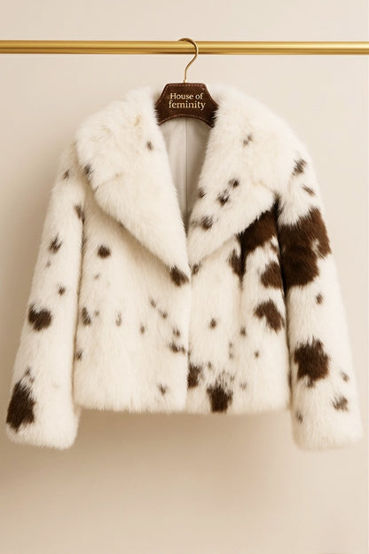 veste pour femme en fausse fourrure imprimé animal 