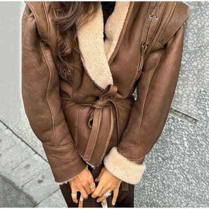 veste-femme-bi-matiere-fausse-fourrure-et-similicuir-beige-et-marron