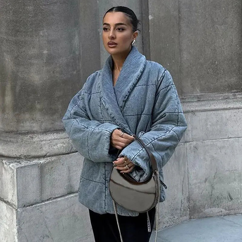 Women's quilted denim jacket – houseoffeminity