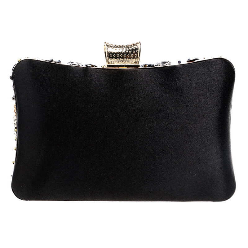 pochette de soirée à strass noir